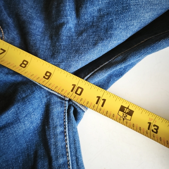 Paige Center Seam Flare High Rise Jeans sz 28 Dark Wash Blue Western Boho Cowgir - Picture 9 of 10